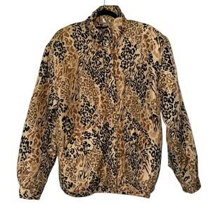 Vintage Leopard Print Jacket - Black and Tan